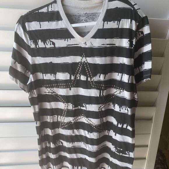 Men’s INC studded stripe tee size medium - Picture 1 of 3